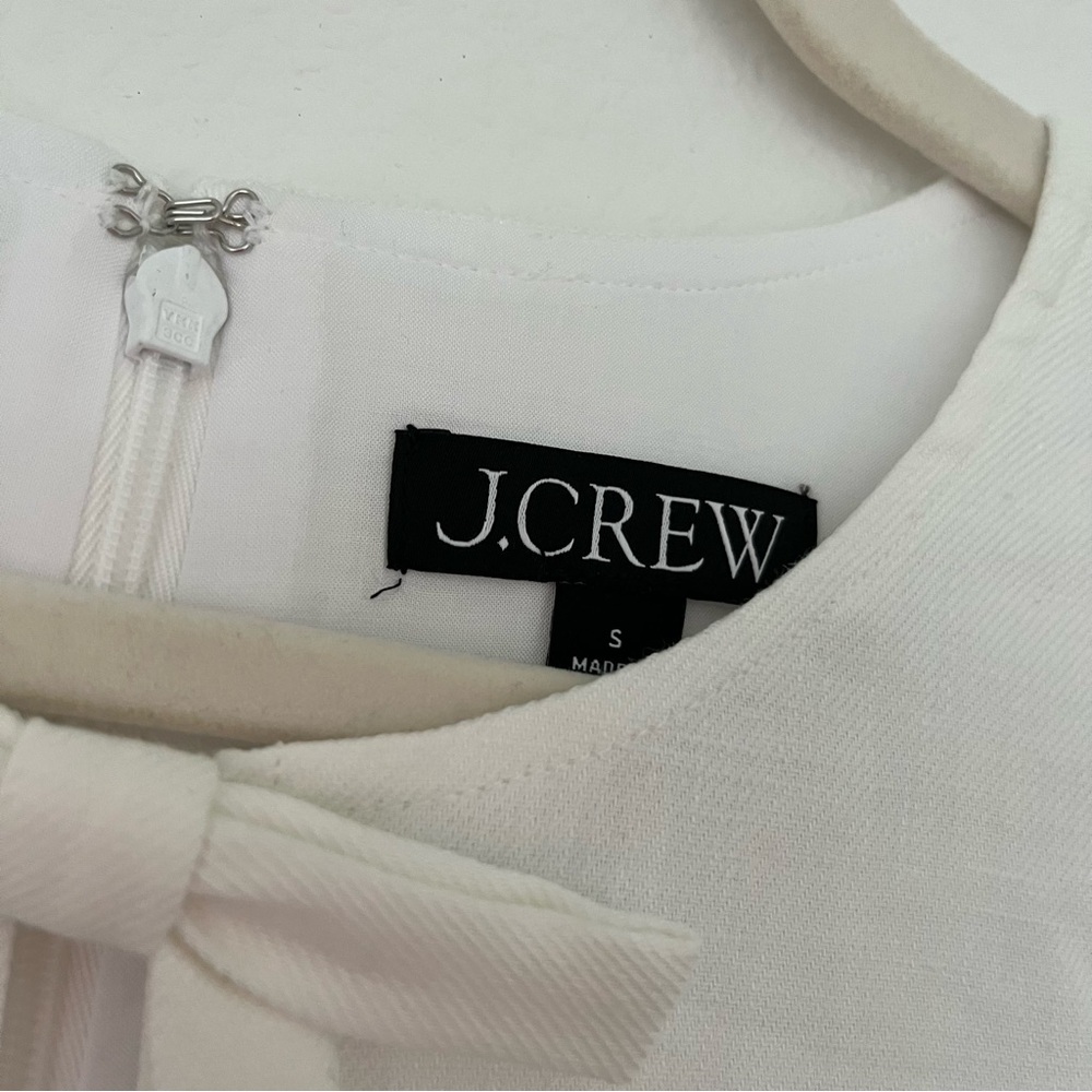 Jcrew bow-front shift dress in stretch linen blend - Picture 7 of 9